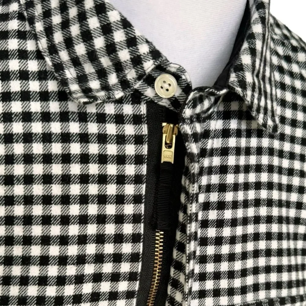 J. Crew Mercantile Long Sleeve Gingham Half Zip Double Pocket Collared Shirt. XS - Picture 3 of 10